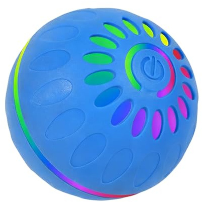 yakermur Palline per cani, con luci a LED interattive, giocattolo rimbalzante anti noia per cani, per cuccioli di taglia piccola, media e grande, per viaggi, interni ed esterni, cortile, casa