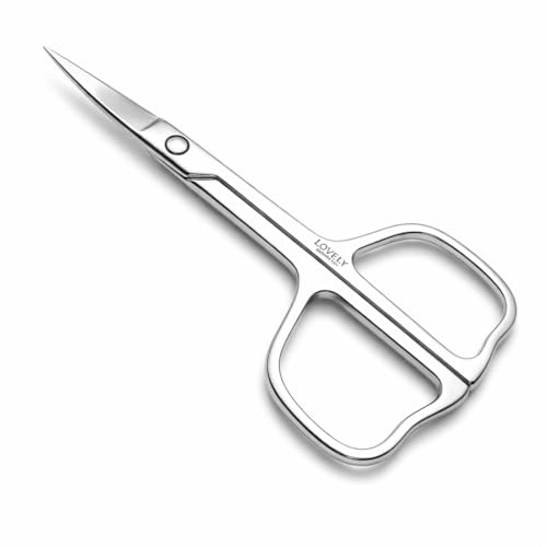 Lovely Goods Co. Beauty Scissors, Stainless Steel, 3.5 Inch Curved Blade, Multi-Purpose Grooming Tool for Eyebrow, Nose, Cuticle, Pedicure