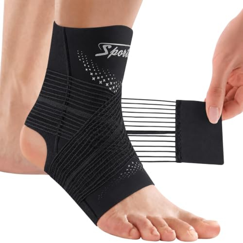 NuCamper Fotledsstöd Justerbart Stöd Ankelstöd Stöd och Kompression Öppen Häl justerbart kompressionsband Fotledsstöd för Stukade Fotled Plantar Fasciitis Stammar Artrit Sport för Män och Kvinnor