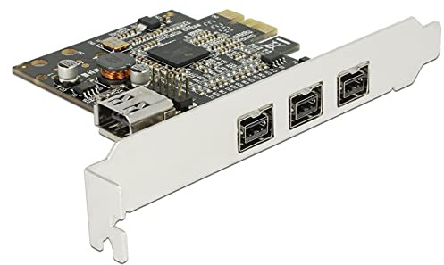 DeLOCK 89864 Interno IEEE 1394/Firewire tarjeta y adaptador de interfaz - Accesorio (PCIe, IEEE 1394/Firewire, Texas Instruments, Negro, Gris, 0,8 Gbit/s, China)