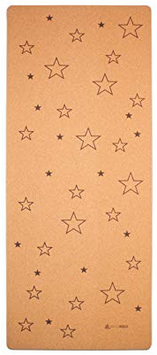 Yogamatte für Kinder aus Kork & Kautschuk mit Sterne, Größe 155x61cm, schadstofffrei, rutschfest, vegan und nachhaltig, öko Yoga Matte inklusive Yogatasche