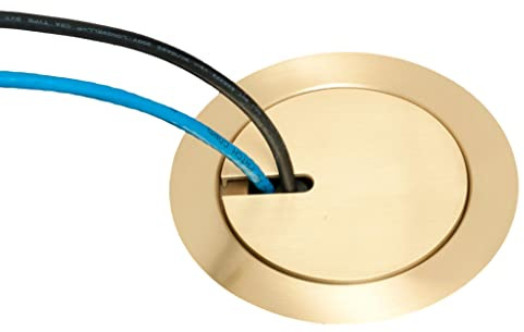 Arlington FLBC4580 Recessed Power and Data Round Floor Box for Existing or New Concrete Floor Boxes (Fits in Most 4.5 Inside Diameter Round PVC Concrete Floor Boxes) (Brass)
