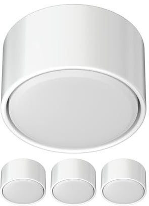 ledscom.de 4x GX53 porslinsarmatur för utanpåliggande montering KLU, rund, vit, 91mm Ø, inkl. GX53 LED-lampa, 1038lm varmvit