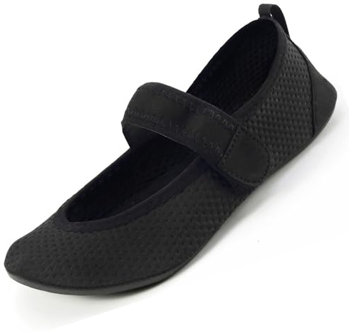 Acfoda Barfussschuhe Damen Badeschuhe Herren Schnell Trocknend Wasserschuhe Frauen Männer Strand Aqua Schuhe Leicht Weiche Verstellbar Schwarz Gr.40/41