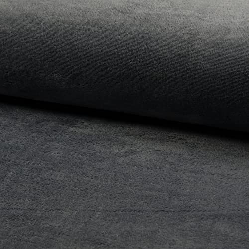 CRS Fur Fabrics Cuddlesoft-Tela de rizo de bambú (1 m, 150 x 100 cm), color gris oscuro, 1Mtr-150cm x 100cm