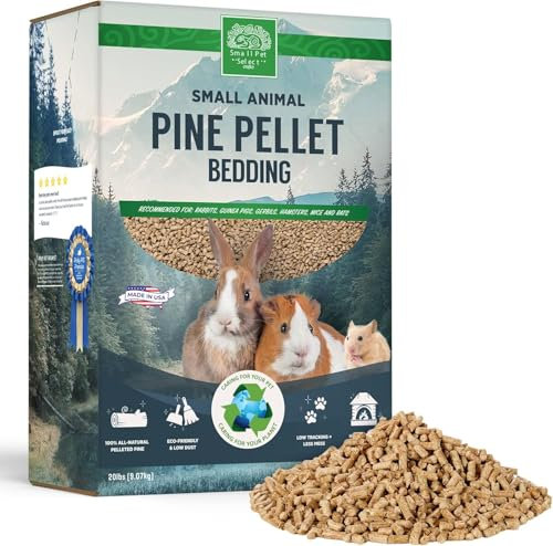 Small Pet Select All Natural Pine Pellet Bedding, 20lb (9.07kg) – Non-Clumping, Low Dust, Low Tracking Litter for Rabbits, Guinea Pigs, Hamsters & Other Small Animals – Made in the UK