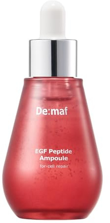 EGF Peptide Ampoule, Epidermal Growth Factors, Peptide, Collagen, Hyaluronic Acid, and Evening Primrose Extract for Skin Elasticity and Skin Cell Renewal, Korean Skincare (1.86 fl oz)