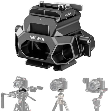NEEWER 15mm LWS Baseplate with Arca Type QR Plate & Base, 15mm Rod Clamps, Retractable Anti Off Pin Compatible with DJI Compatible with SmallRig Shoulder Rig, SR015