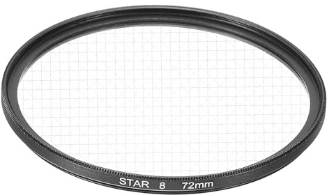 Sourcing Map 72mm Star Lens Filter, Starburst Effect, Minimalist Style, Black Aluminum & Optical Glass
