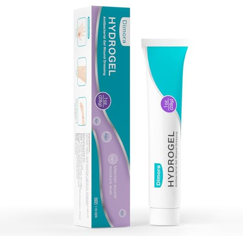 Dimora Antibacterial Gel Wound Dressing 1oz - Silver Hydrogel First Aid Ointment for Wound Healing, Antibacterial Care for Minor Cuts, Abrasions, Lacerations & Burns, Safe Non-Amorphous Formula