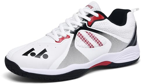 ZHENSI Chaussures De Badminton Femmes, Chaussures De Volley-Ball Et De Squash Chaussures De Terrain D'intérieur Et D'extérieur Légères Et Antidérapantes,Noir,37 EU