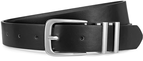 JASGOOD Women Leather Belt for Jeans Pants Fashion Ladies Leather Waist Belt Gold/Sliver Buckle Belt
