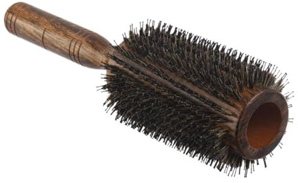 Spazzola rotonda professionale con setole di cinghiale per parrucchiere, pettine per capelli ricci e dritti, spazzola rotonda in legno