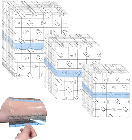 45 Stück Duschpflaster, 3 Größen Transparent Wasserdichtes Folie Antiallergisch Selbstklebende Elastische Befestigungsflicken für Tattoo Aftercare Wundpflaster zum Duschen