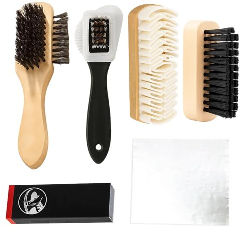 GZGRYTRC 6Pcs Suede Eraser and Brush, 3-Sided Cleaning Kit for Shoe, Premium Suede Trainer Cleaner