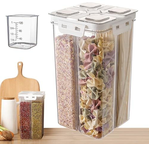 Dispenser per alimenti sfusi a prova di perdite, contenitore per cereali resistente all'umidità, organizer da cucina impilabile, contenitore per farina e zucchero per piano di lavoro, dispensa e uso