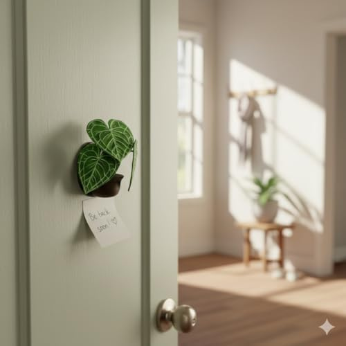 Handmade Tropical Plant Fridge Magnets, 3D Resin Clay Begonia Maculata & Anthurium Magnets, Polka Dot Spotted Leaf Decor for Kitchen & Office, Unique Botanical Gift for Plant Lovers (1 Piece)