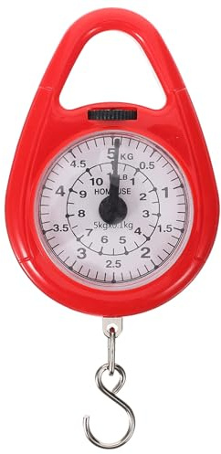 KALLORY Bilancia Bagaglio Portatile Capacità 5kg, Design Leggero in Acciaio e Abs, Mini Bilancia per Pesare Valigie per Viaggio e Pesca Gancio Pratico