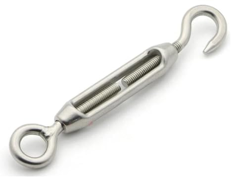 tensore anello gancio in acciaio inossidabile, Tenditore for filo a tenditore, gancio e occhiello for bullone, dimensioni multiple, for piante rampicanti da giardino(O to C,M5)