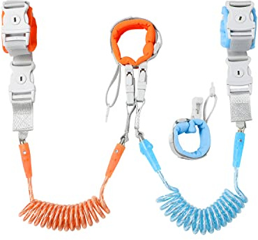 Dr.meter Anti Lost Wrist Link, 2 in 1 Upgrade Toddlers Safety Wristband Leash with Key & Lock, Dual Length 6.56ft Kids Walking Harness for Supermarket Mall Airport Amusement Park Zoo Travel