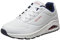 Skechers Damen UNO Stand ON AIR Sneakers, WNVR White Durabuck / navy & red trimm, 35.5 EU