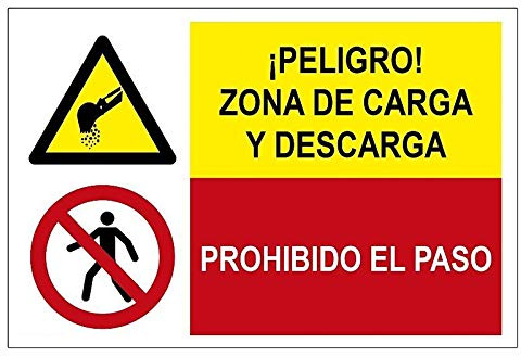 MovilCom® – Panneau de signalisation combiné ZONE CHARGE ET DÉCHARGE / PROFESSIONNEMENT LE PASSE DE 600 X 400 mm PVC0.7 mm (réf.FRD4300283)