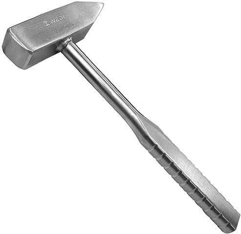 WEDO Martello da Meccanico con Acciaio Inossidabile Manico Ergonomico,Tipo Tedesco,inossidabile peso della testa 250g,Martello da Meccanico,resistente alla corrosione,Martello da fabbro