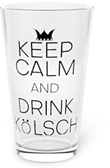 Beer Glass Pint 16oz Hilarious Keep Calm And Drink Kölsch Alcoholic Beverages Humorous Drinking 16oz