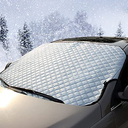 RnCop Car Windshield Cover, Windscreen Cover Snow Ice Frost Sun UV Dust Water Resistent - Heavy Duty Ultra Thick Protective for Cars SUVs Summer/Winter(140x90cm)