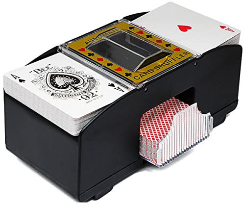 Mélangeur Automatique De Cartes Électrique pour 1-2 Platines, Machine à Mélanger Automatique Électrique De Mélangeur De Tisonnier De Cartes à Jouer De Jeu De Société Mélangez