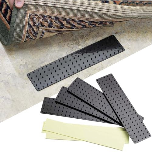 Gadget Planet Rug Gripper for Carpeted Floor (Pack of 4 Grips)- Carpet Grippers for Wooden, Laminate Floors- Non Slip Carpet Grips, Easy to Install and Prevent accidents.