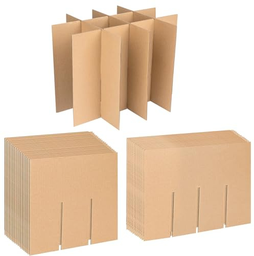 Lot de 6 Kit cartons déménagement vaisselle Séparateurs de Bacs en Carton Ondulé kits de Séparation en verre pour Déménagement pour Boîtes de 16x12x12 Inch (Box Not Included)