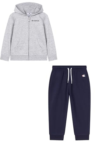 Champion Tuta Legacy con cappuccio e zip intera da ragazzo, Grigio, 98