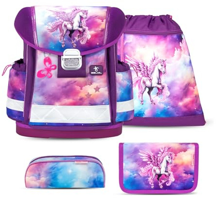 Belmil Classy Schulranzen Set 4 - teilig (403-13/AG/S) (Pegasus)