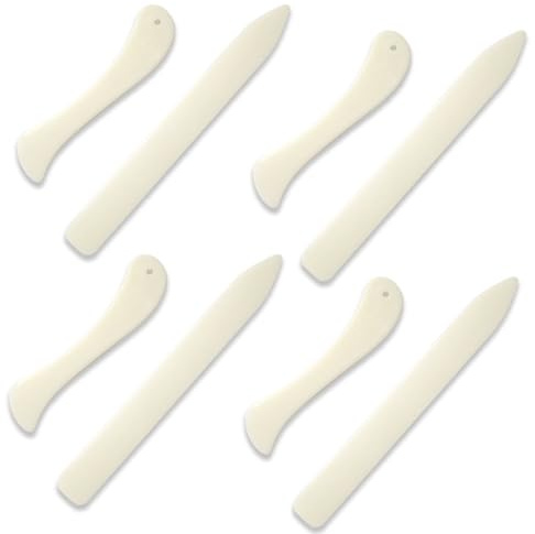 8Pcs Ergonomic Straight Bone Folder Sturdy Plastic Bone Folder Useful Smooth Touch Bone Folder Tool Embossing Creaser Paper Craft for DIY Handmade