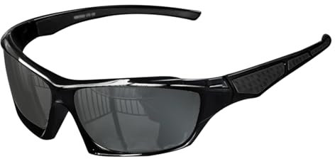 Sonnenbrille zum Angeln für Männer, polarisierte Sonnenbrille für Herren, Vollschutz, polarisierte Monde, bequeme modische Schattierungen, Sport im Freien, Schwarz , Se référer au descriptif