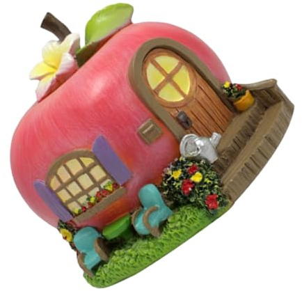Toddmomy Casa de Hadas Forma de Manzana Decoración de Jardín de Adorno de Paisaje Bonsai Accesorios para de Hadas Decoración de Patio y Jardín