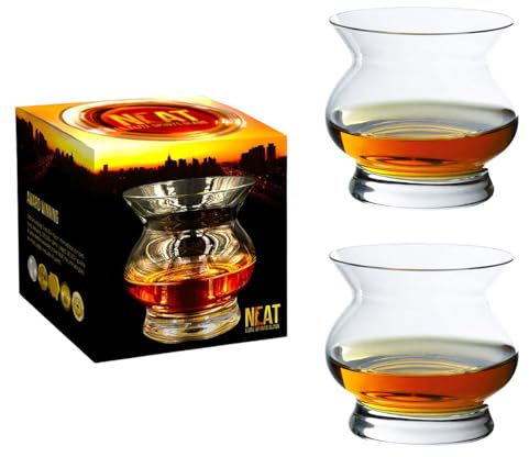 Neat Glass Elite Spirits Glasses 2 Pack | Official Competition Judging Glass | European Crystalline Smooth Nosing Experience Reveal Subtle Aromas & Complexities Tasting Glass for Evaluating Spirits