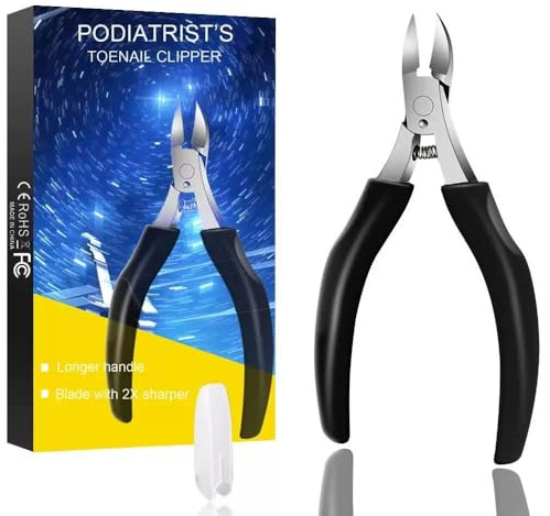 Cortaúñas para uñas encarnadas, alicates de esquina de acero inoxidable para uñas gruesas, hoja recta afilada para un corte preciso, tijeras profesionales para el cuidado de los pies con agarre suave