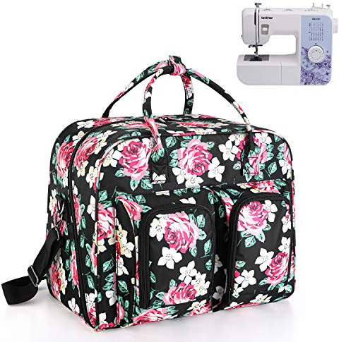 Teamoy Sac Fourre-Tout pour Le Stockage de la Machine à Coudre, Sac pour Machine à Coudre avec Planche pour Soutenir Le Fond, Sac de Rangement pour Machine à Coudre
