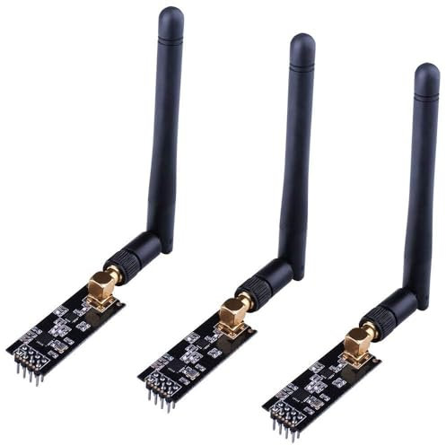 ICQUANZX 3 Stück Wireless Transceiver Modul 2,4G 1100 mt PA + LNA in Antistatischer Schaum mit Antenne kompatibel mit Arduino