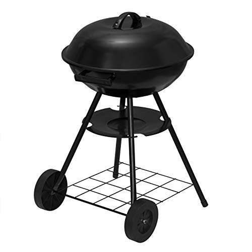 eSituro SBBQ0005 Barbecue Charbon Portable BBQ Gril pour Jardin Camping Pique Nique, avec Couvercle et 2 roulettes
