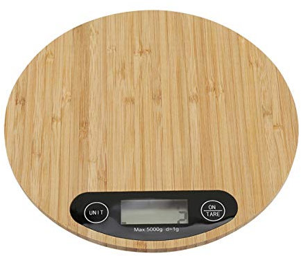 Balance De Cuisine Numérique，5kg/1g Numérique de Haute Précision Pesée en Bois avec Grand écran LCD à Plate-Forme pour La Cuisson à Domicile
