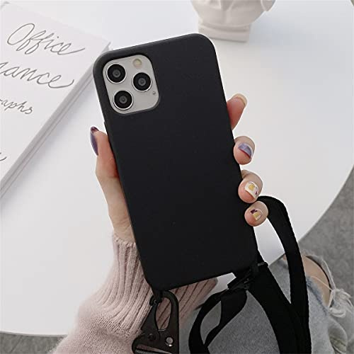 Rokmym Mobiltelefonkedja skal kompatibel med iPhone 13, nylon, axelrem, mjuk silikon, mobilskal med snyggt band, snöre för upphängning, skyddande fodral, skydd för iPhone 13.