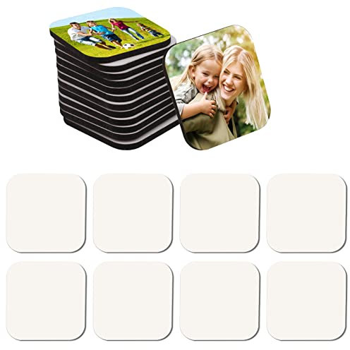 OOTSR 16 Pieces Sublimation Blank Refrigerator Magnets, DIY Decorative Square Magnets for Whiteboard Office Calendar Kitchen Home Wall Decor
