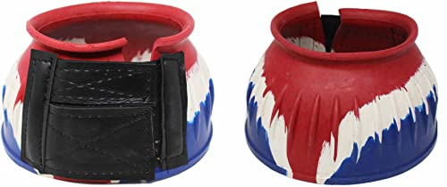 CHALLENGER Horse Large Training Ribbed Rubber Hoof Impact Pull-On Overreach Protection Bell Boots Tie-Dye 41HI02TDY-L