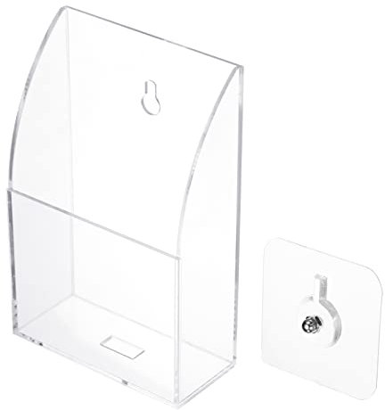 PATIKIL Remoto Control Soporte, Acrílico 1 Ranura Pared Montado Carga Teléfono Soporte Carrito Organizadores Medios Almacenamiento Caja para Oficina, Transparente