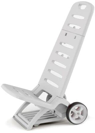URBNLIVING Silla plegable 2 en 1 con ruedas para piscina, playa, color blanco