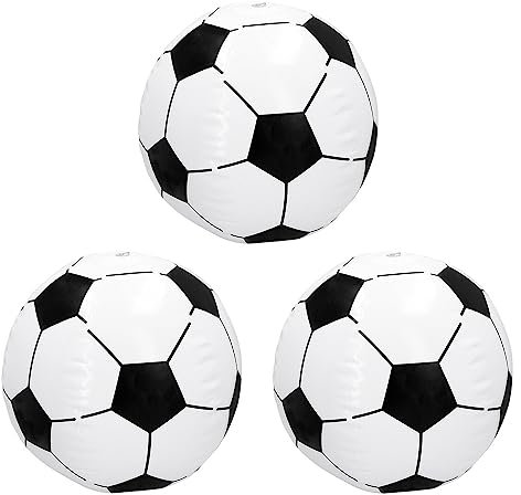 Boland 65219 - Aufblasbarer Fußball, 3 Stück im Set, Wasserspielzeug, Dekoration, Party Deko für Pool, Sommerfest und Mottoparty