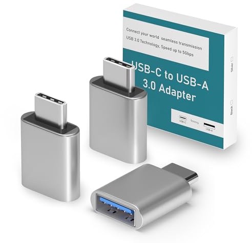 Hoonyer USB C to USB Adaptor 3Pack, USB Converter Female to Type C Male USB Adapter OTG Cable, 5Gbps High Speed, Compatible with iPhone 15 Pro Max/iPad/iMac/MacBook Pro and Thunderbolt 4/3 Devices